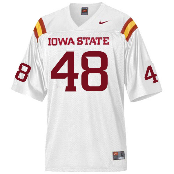 Men #48 Benjamin Dunkleberger Iowa State Cyclones College Football Jerseys Sale-White - Click Image to Close